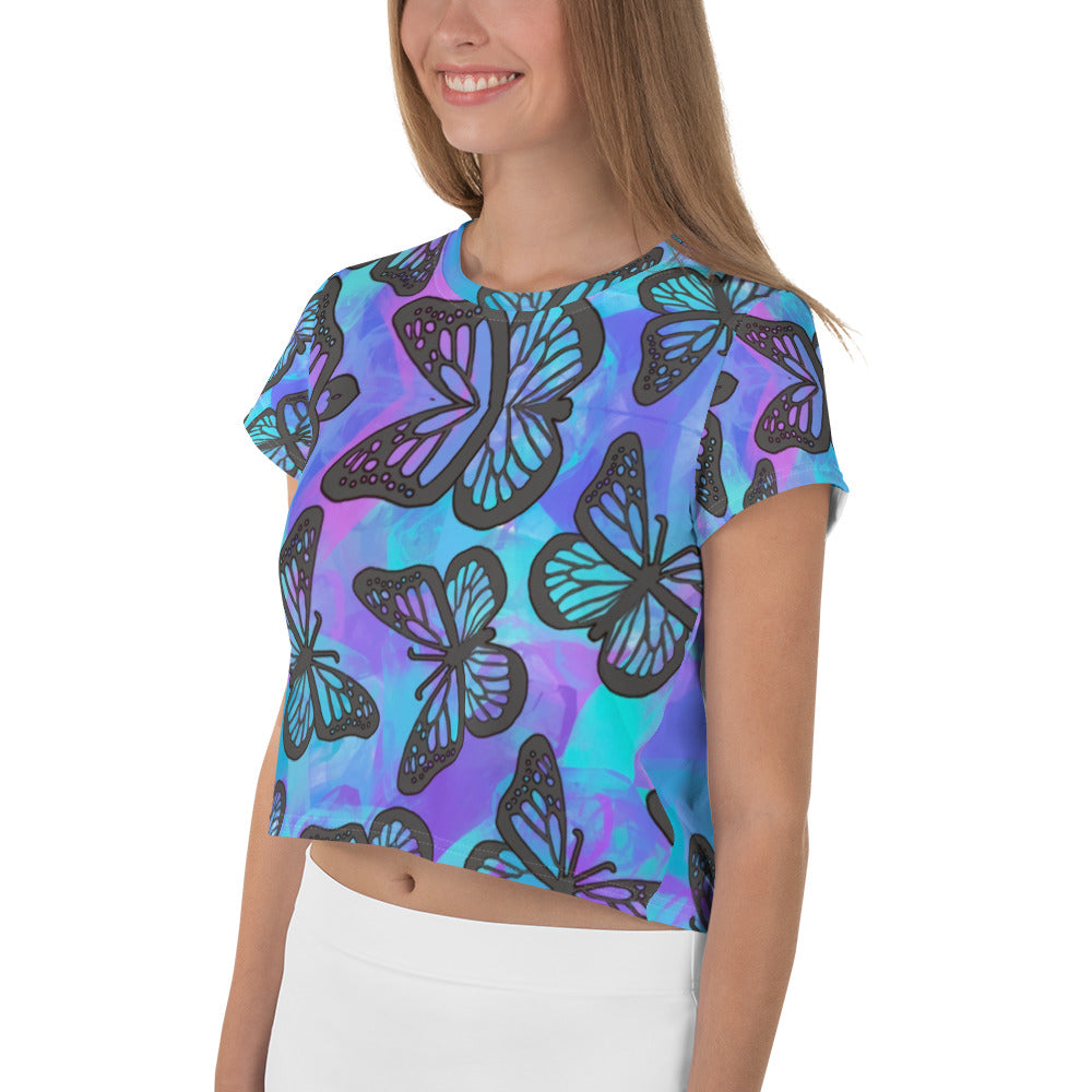 Blue Flappers Crop Tee