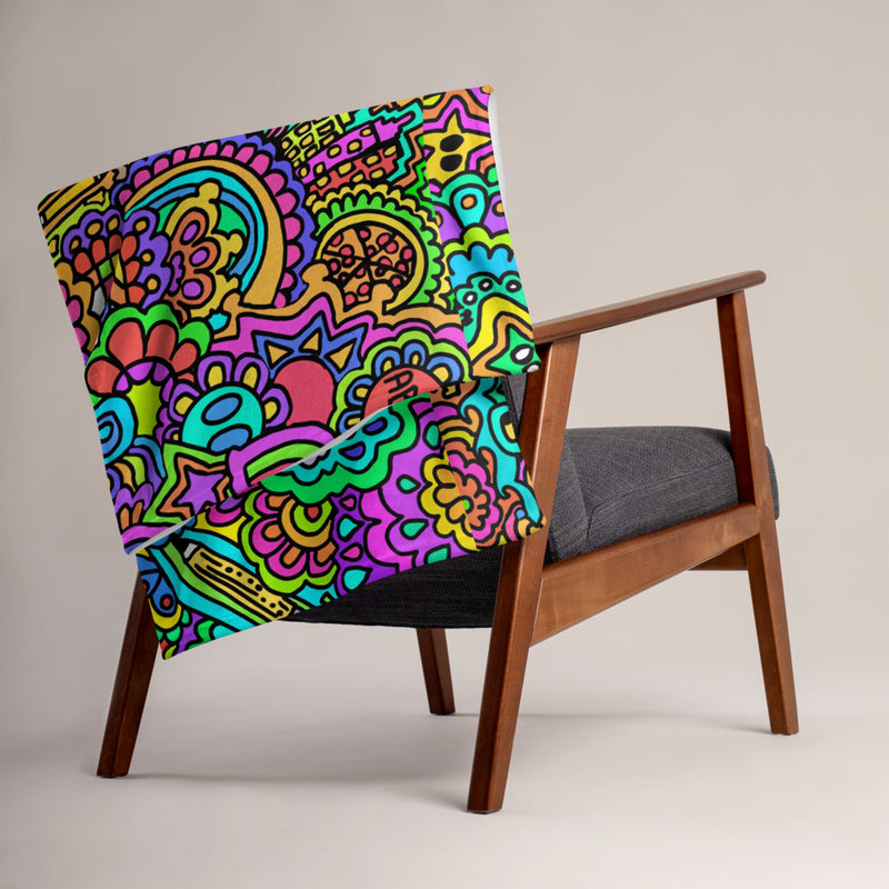 Colored Mind Throw Blanket