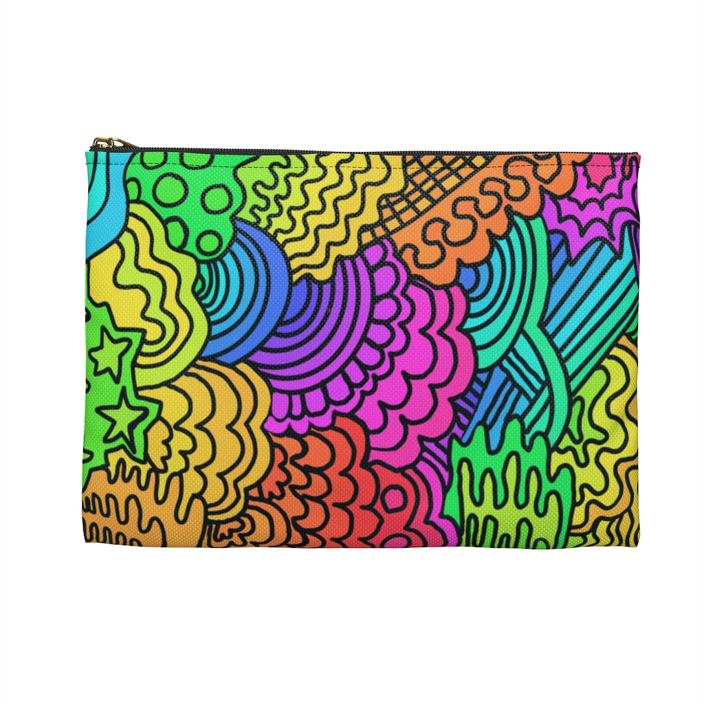 rainbow wave Accessory Pouch