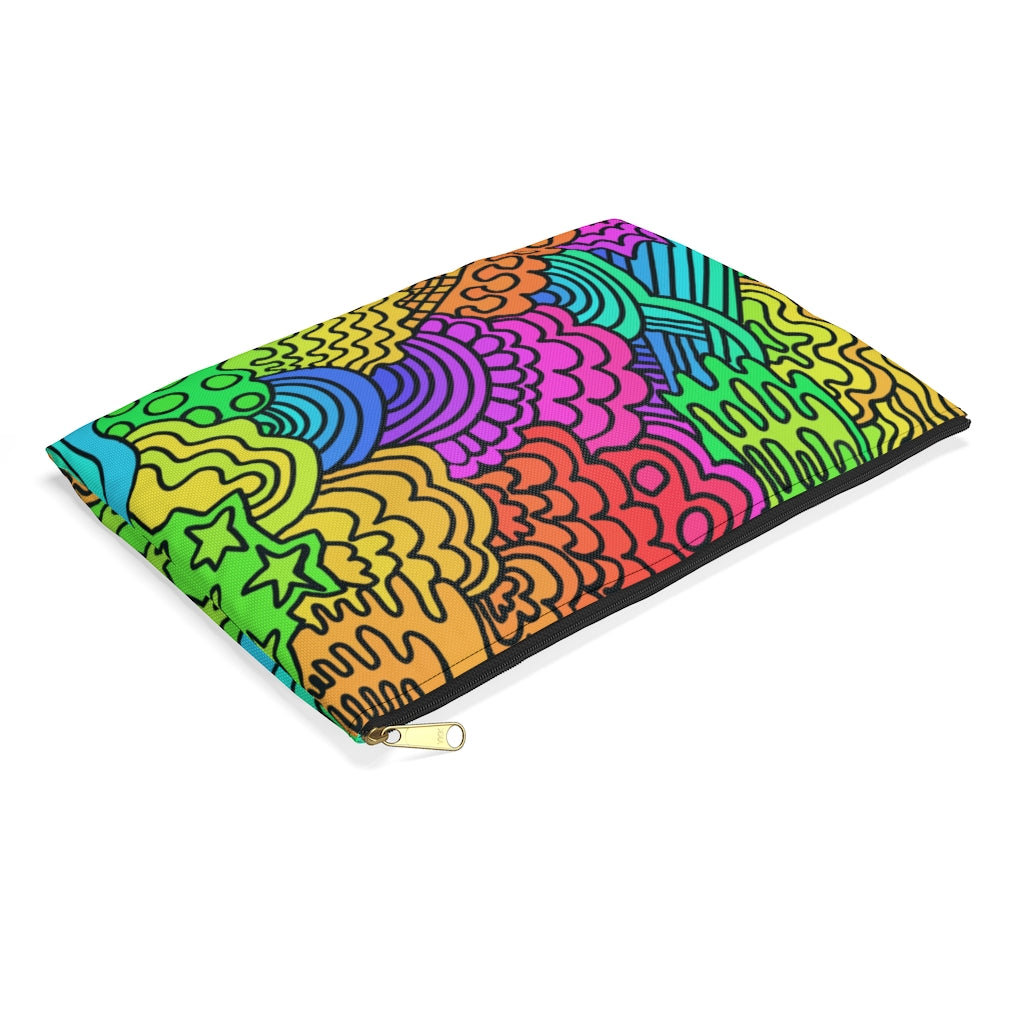 rainbow wave Accessory Pouch